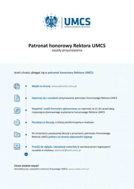 Patronat honorowy Rektora UMCS – zasady przyznawania - Czerwiec - 2024 ...