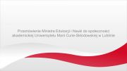 Przemówienie Ministra Edukacji i Nauki do społeczności...