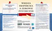 Wiedza ekspercka a zdrowie psychiczne - cykl spotkań
