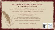 „Aleksander hr. Fredro – polski Molière. W 230. rocznicę...
