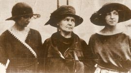Maria z córkami Ireną i Ewą w podróży do USA 1921 r.