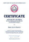 Honorary Membership Certificate of the Polish Association of Geomorphologists for Prof. J. Poesen