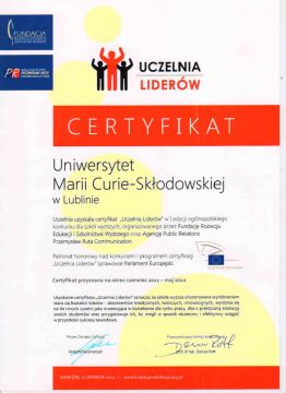 Certyfikaty „Uczelnia Liderów” dla UMCS