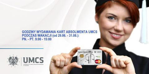 Wydawanie Kart Absolwenta UMCS w okresie wakacyjnym.