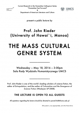 Lecture by prof. John Rieder