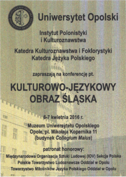Kulturowo-językowy obraz Śląska - 6-7 kwietnia 2016