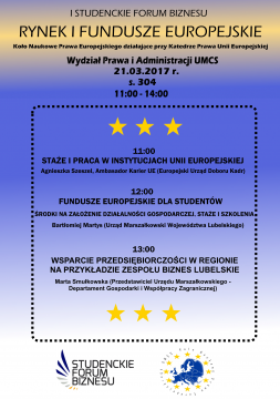 I Studenckie Forum Biznesu: Rynek i Fundusze Europejskie...