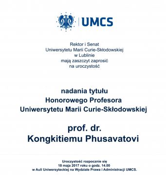 Uroczystość nadania Honorowego Profesora UMCS