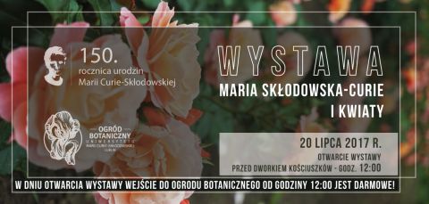 Wystawa Maria Skłodowska-Curie i kwiaty - zaproszenie