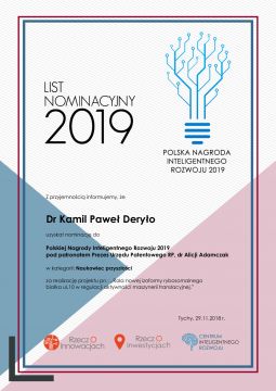 Nominacja do Polskiej Nagrody Inteligentnego Rozwoju 2019