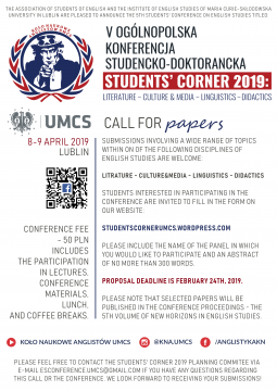 "Students' Corner 2019" conference – call...