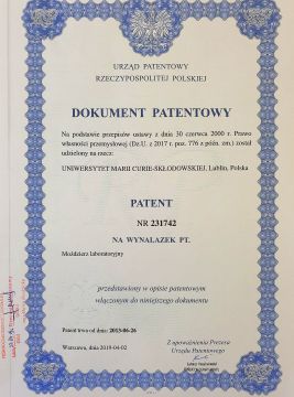 Patent na wynalazek dr. inż. Miłosza Hubera