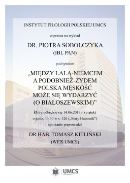 Zaproszenie na wykład dr. Piotra Sobolczyka (14.06.)