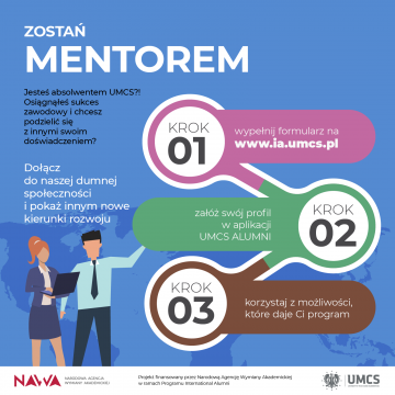 Zostań mentorem UMCS Alumni - infografika 
