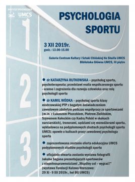 Oferta edukacyjna UMCS. Psychologia sportu. 3.XII 2019