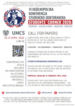 Zgłoszenia na konferencję "Students’ Corner 2020"