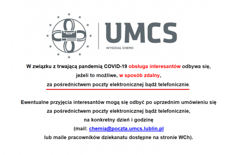 Obsługa interesantów na Wydziale Chemii UMCS