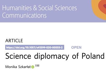 Science diplomacy of Poland, article by dr. Monika Szkarłat