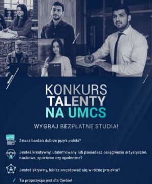 Прийом заявок на конкурс "Talenty na UMCS"...