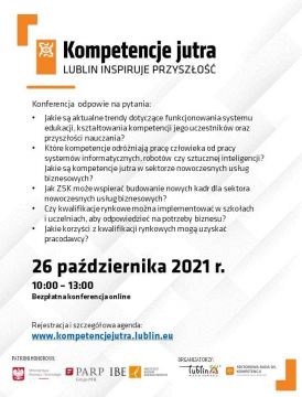 Konferencja online  „Kompetencje jutra. Lublin inspiruje...