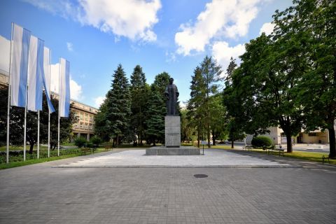 Monument of Maria Curie-Skłodowska University patroness...