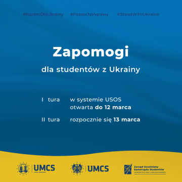 Wnioskowanie o zapomogę przez studentów z Ukrainy