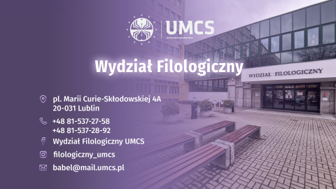 UMCS 2022 Webinars - Faculty of Languages, Literatures...
