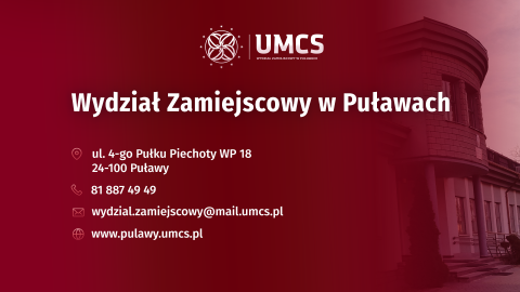 Webinary UMCS 2022 – Wydział Zamiejscowy w Puławach 