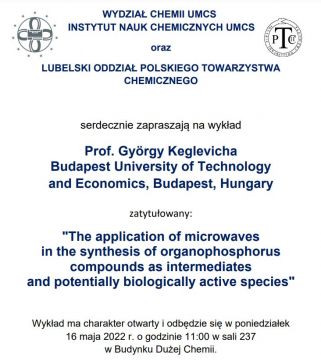 Zaproszenie na wykład Prof. György Keglevicha
