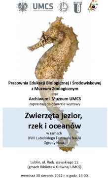 „Zwierzęta jezior, rzek i oceanów” - wystawa w Muzeum UMCS