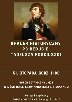 Spacer historyczny po Reducie T. Kościuszki – zaproszenie...