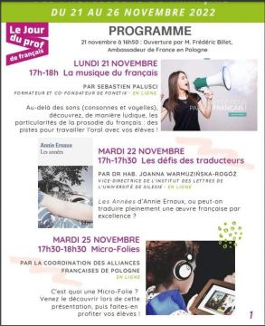 Międzynarodowy Tydzień Nauczyciela Języka Francuskiego 2022