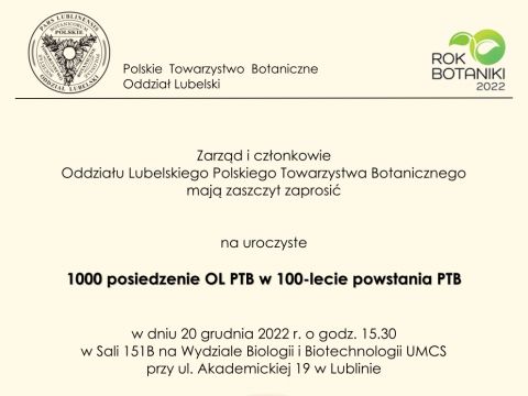 1000 posiedzenie OL PTB w 100-lecie powstania PTB