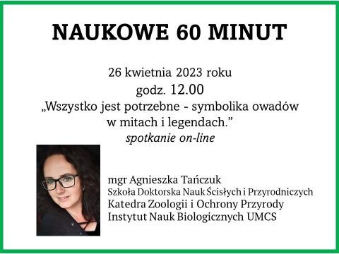 Naukowe 60 minut: mgr Agnieszka Tańczuk