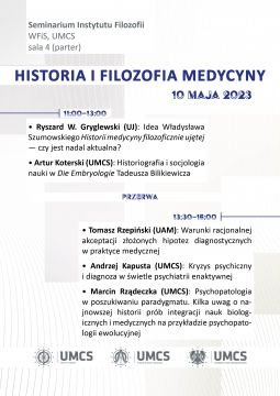 Historia i filozofia medycyny - seminarium