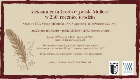 Wystawa „Aleksander hr. Fredro – polski Molière. W 230....