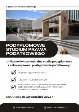 Rekrutacja na 3. edycję Podyplomowego Studium Prawa...