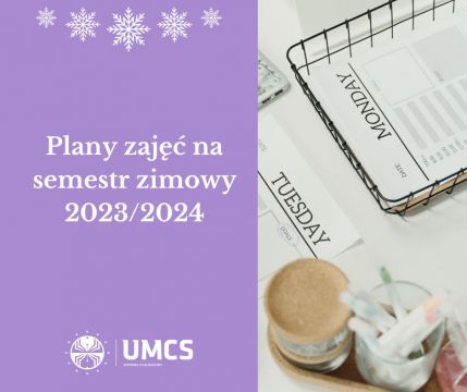 Plany zajęć na semestr zimowy 2023/24 (aktualizacja)