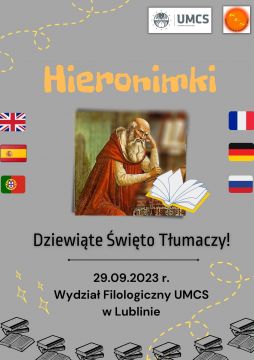 Hieronimki - Dziewiąte Święto Tłumaczy (zaproszenie)