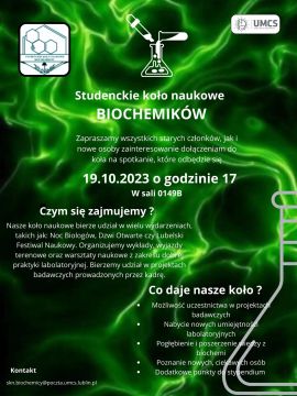 Spotkanie Studenckiego Koła Naukowego Biochemików