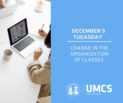 Change in the form of classes on December 5