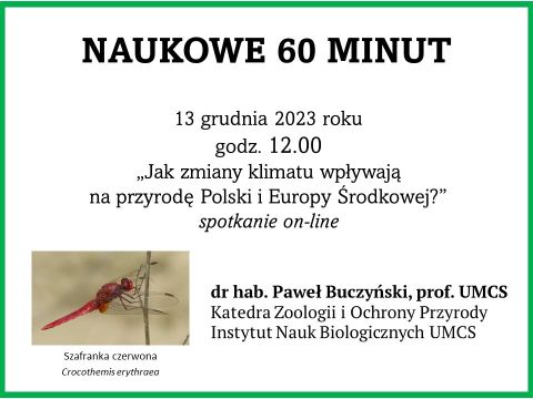 Naukowe 60 minut: dr hab. Paweł Buczyński, prof. UMCS