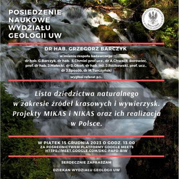 e-lecture "Natural heritage list of karst springs...