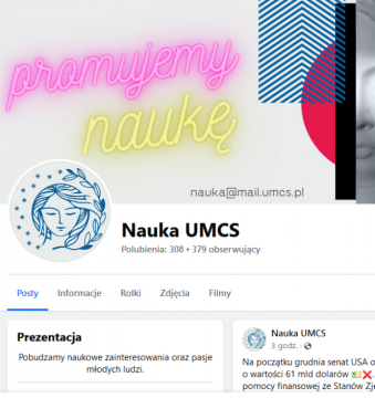 Odwiedź fanpage NAUKA UMCS na Facebooku!