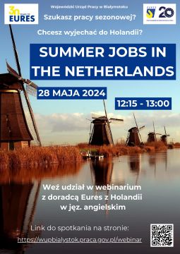 Webinar dla studentów Summer Jobs in the Netherlands