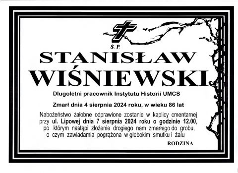 Zmarł dr Stanisław Wiśniewski