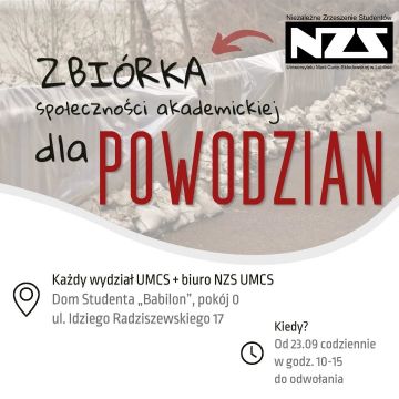 Społeczność akademicka dla powodzian | Zbiórka darów