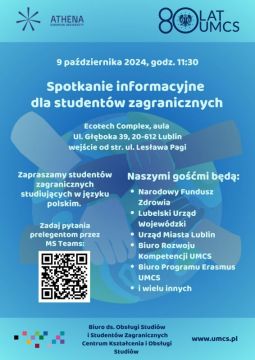 Spotkanie informacyjne dla studentów zagranicznych