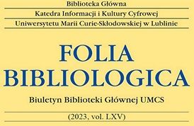 Folia Bibliologica (2023, vol. 65)