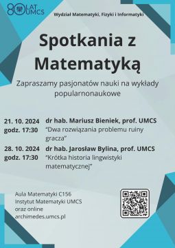 Zaproszenie na "Spotkania z matematyką"